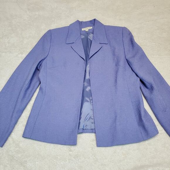 VTG Amanda Smith Petite Purple Work Suit‎ Blazer Jacket Peplum Blouse Skirt 10P - Picture 2 of 16